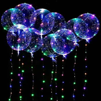 10 УПАКОВОК светодиодных шаров BoBo с подсветкой Красочные Струнные огни Воздушные шары с гелием для украшения Рождественской вечеринки, Дня Рождения, Свадьбы