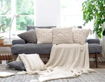 2021 Новый чехол для подушки в стиле Бохо 45x45 см, Хлопковые Вышитые наволочки, Декоративная наволочка для дивана, кресла, домашнего декора