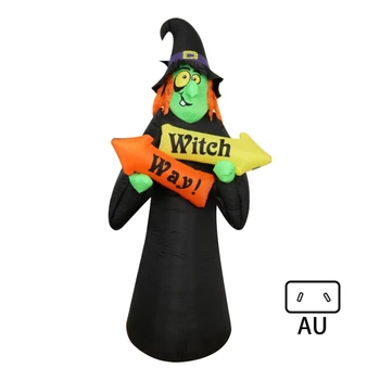 H55A Надувные игрушки для Хэллоуина Ведьма 8 футов Гигантские Украшения для Хэллоуина на открытом воздухе со Встроенными светодиодными фонарями Blow Up Witch для Хэллоуина