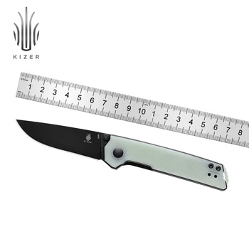 Kizer Мини Карманный Нож Domin Mini V3516N7 2022 Новый Прозрачный G10 Ручка и N690 Сталь Черное Лезвие Открытый Охотничий Нож