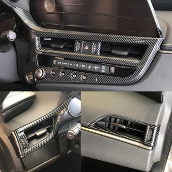 Автомобильный Центральный передний боковой выход кондиционера, Вентиляционный переключатель, Декоративная рамка, Накладка для Lexus ES 2022 ABS из углеродного волокна