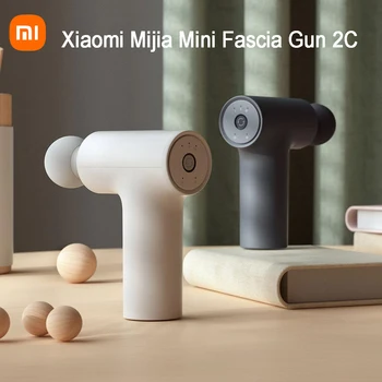 Мини-массажный пистолет Xiaomi Mijia 2C, электрический Шейный Фасциальный Аккумулятор C-типа, 3 вида массажа, Расслабление мышц головы, Массаж спины