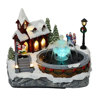 Рождественский домик с фонтаном, Светящийся Снежный домик, Рождественский подарок, Рождественское украшение для дома