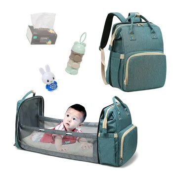 Сумка для мамы в кроватку, Портативный Складной Многофункциональный рюкзак для мамы и ребенка большой емкости